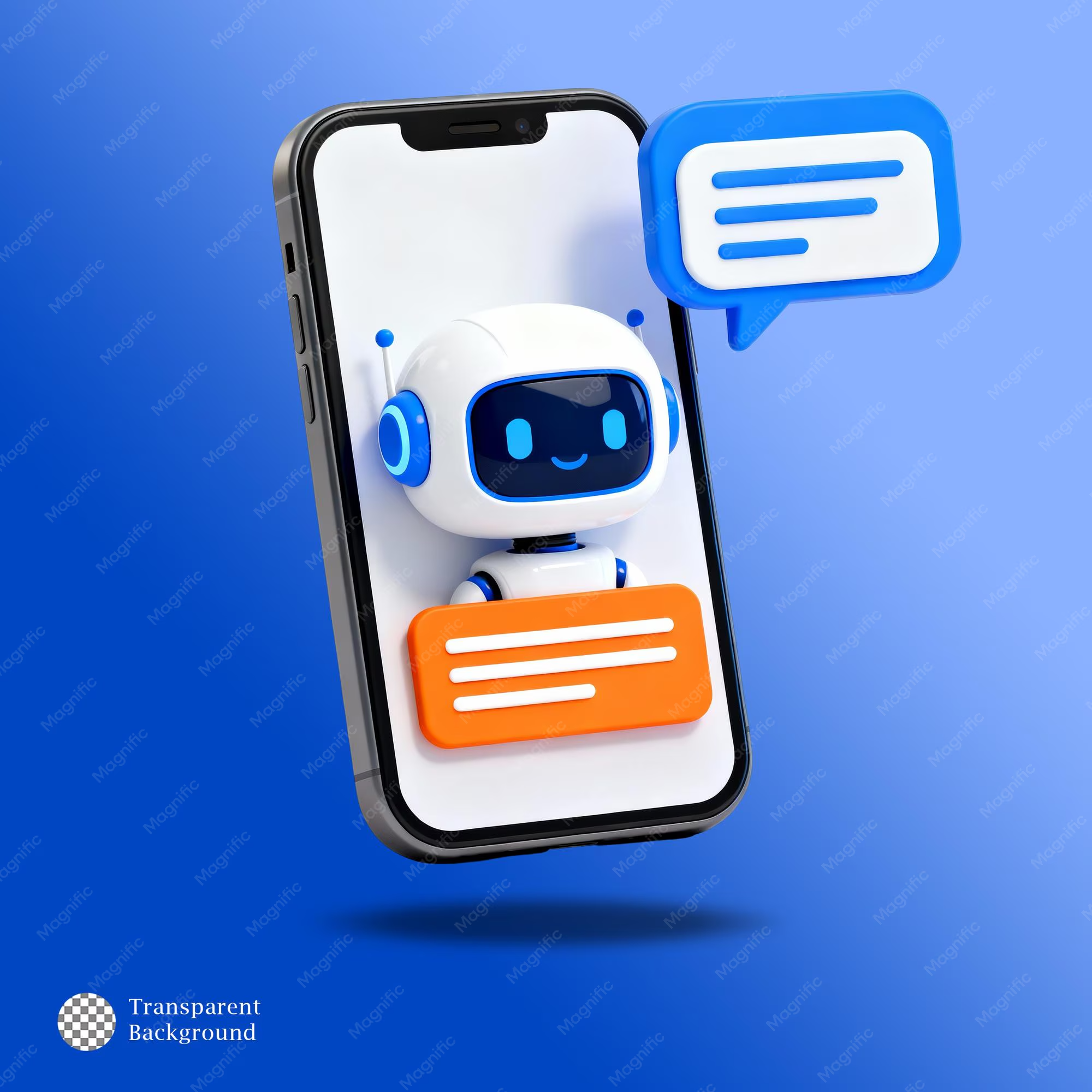 Asistente chatbot de IA en el móvil